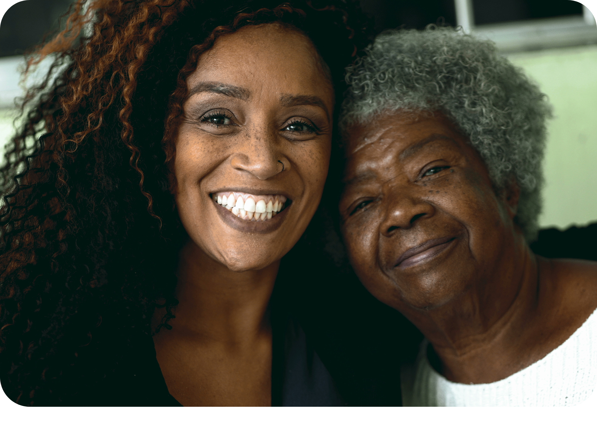 Mother and daughter hugging